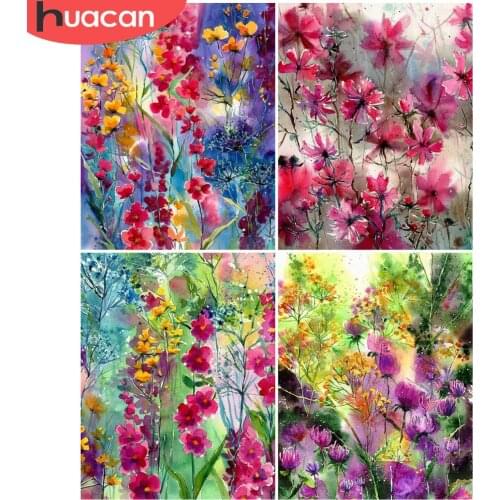 HUACAN Painting By Number Flowers For Adults DIY Room Wall Art Pictures By Number Floral Home Decoration Gift 40x50cm