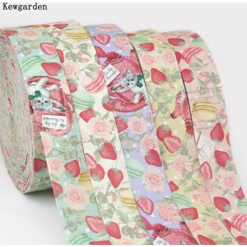 Kewgarden Flower Fabric Layering Cloth Ribbons 1" 1.5" 1 2.5 4cm DIY Make Hair Bow Accessories Handmade Sewing Crafts 5 Meters