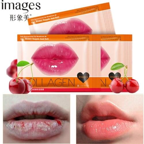 Cherry Collagen Moisturizing Lip Mask Deep Hydrating Exfoliating Anti Aging Anti Winkles Lips Care Beauty Essentials 10PCS