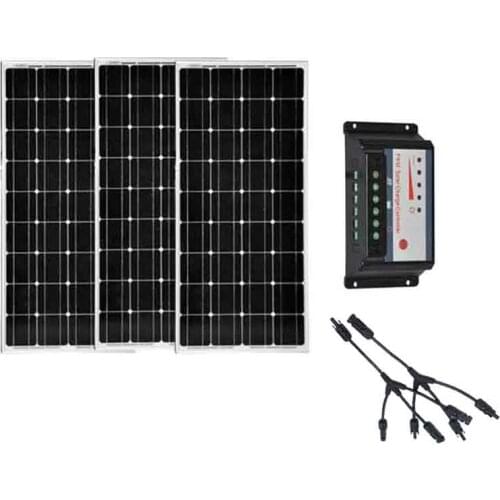 Solar Kit 36V 300w 24v Monocrystalline Solar Panel 12v 100w 3 PCs Solar Battery Charger Controller 12v/24v 30A Mortorhome Car