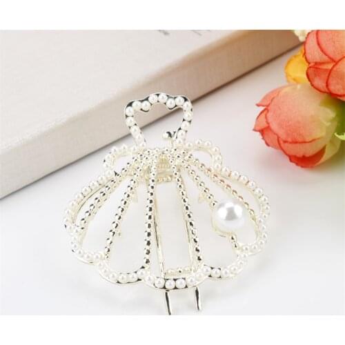 Korean Fashion Shell Pearl Hair Clips for Women Girls Elegant Snap Barrettes Hairpins Hairgrips Hair Accessories Styling Tools