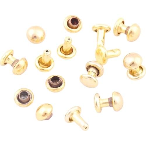 Round Double Cap Rivet Stud Collision Nail Spike 7*5mm DIY Set Sew for Bag Shoes Leather Accessories Leather Craft Repairing