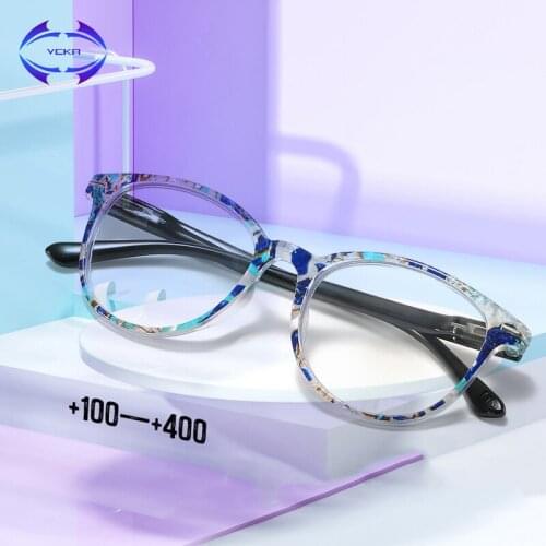 VCKA Retro Multifocal Progressive Reading Glasses Anti-blue light Far and Near double Optical Presbyopic for Women Men Eyewear