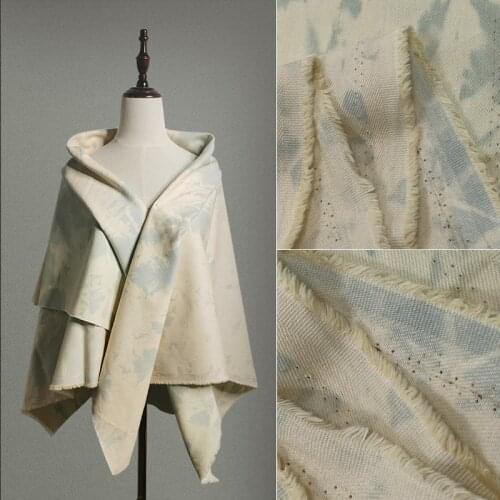 Fashion High-end Custom Tie-dye Fabric Light-colored Denim Fabric Handmade Diy Washed Denim Fabric Fashion Garment Fabric