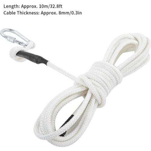 NEW 32.8ft 0.3in Survival Safety Auxiliary Rope Lanyard 6-Strand Cord for Mountaineering Rock Climbing Fire Escape