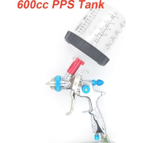 HVLP Spray Gun 887 1.4mm Nozzle Gravity Feed 400cc Or 600cc No Clean Spray Gun Cup Quick Fix Cup Spray Gun With Adapter