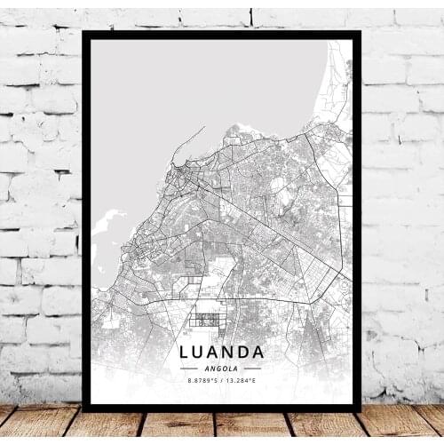 Luanda Angola Map Poster