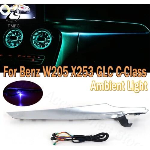 PMFC LED Ambient Light Co-Drivers Atmosphere Light Trim Cover Synchronization Original 64 Color For Benz C-Class W205 GLC X253