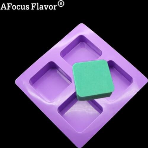 1 Pc 4 Square Rectangular Cavity Silicone Mold Soap Mold Chocolate Fondant Cake Decoration Food Kitchen Decoration Cake Tools