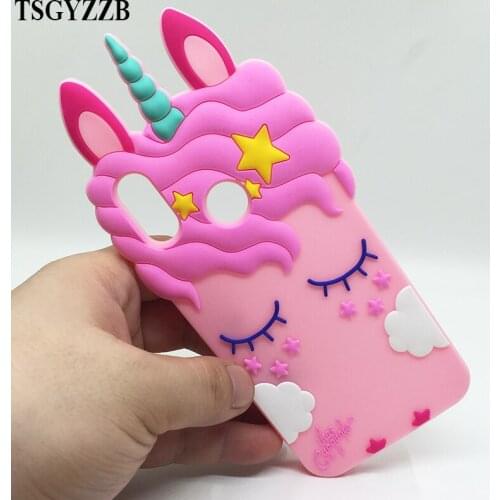 3D Cute Pink Unicorn Silicone Case For Huawei P20 Lite Mate 10 Lite Phone Back Cover For Huawei P8 Lite P9 P10 Y5 II Y6 2017 Bag
