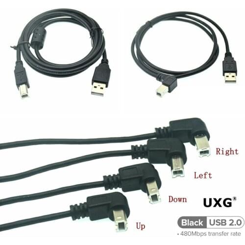 USB 2.0 A Male to USB B Male Type B BM Up&Down&Right & Left Angle Printer scanner 90 degree cable 50cm 150cm BM Angled Cable