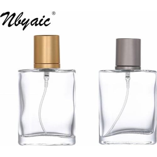 Nbyaic 50pcs Perfume sub-bottling glass empty bottle spray 50ml replacement lotion 30ml portable transparent perfume bottle