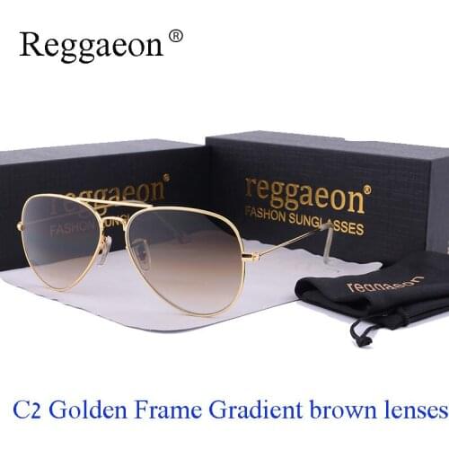 Luxury glass lens sunglasses women 2020 high quality uv400 Pilot sun glasses Men rayeds 58mm 3025 Gradient Brown