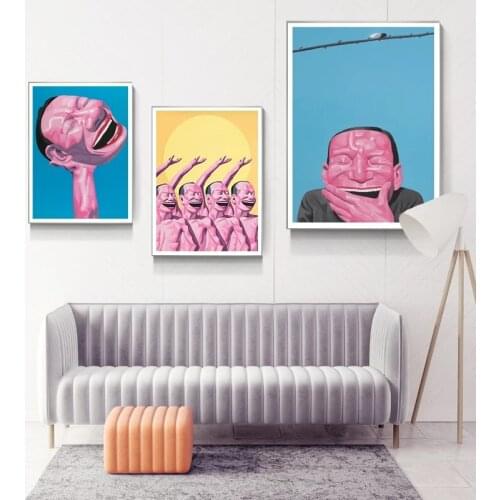 Modern YMJ Famous Smile Face Figures Canvas Painting Poster Print Wall Art Pictures For Living Room Bedroom Aisle Home Decor