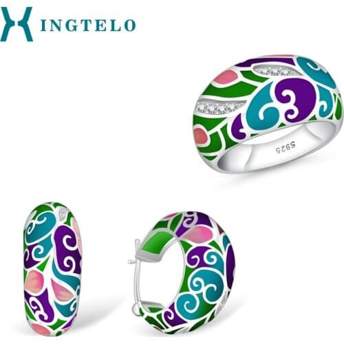 XINGTELO Bridal Earrings Ring 925 Sterling Silver Wedding Jewelry Set for Women Transparent Jewelry Inlaid with White CZ