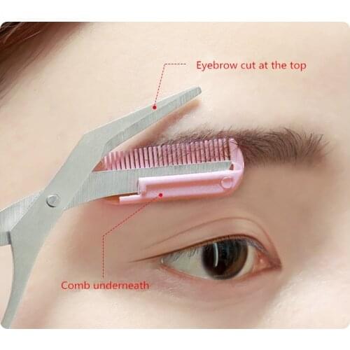 Eyebrow Trimmer Scissor with Comb Facial Hair Removal Grooming Shaping Shaver Cosmetic Makeup Accessories Eye Brow Shaper