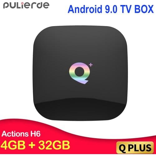 PULIERDE Q Plus Android 9.0 TV BOX H6 Quad core 4GB 32GB H2.65 4K 2.4GHz WIFI Set-top box Media Player Smart TV Box 4GB 64GB