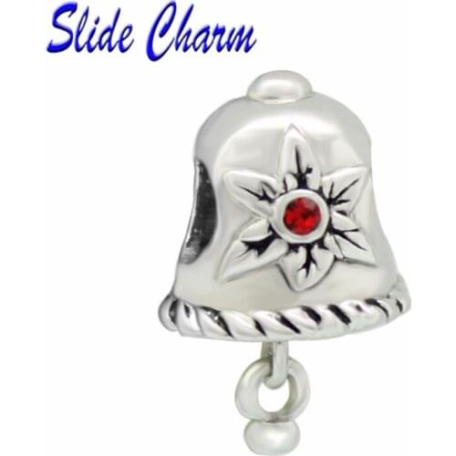 Jewelry DIY charm European style Christmas beads red Rhinestone Christmas ring magic beads Fit Pandora Bracelet Necklace