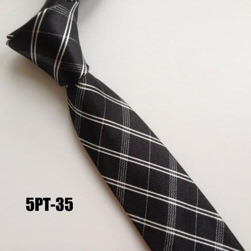 5cm Young Men Narrow Tie Fashion Soft Satin Necktie with Plaids