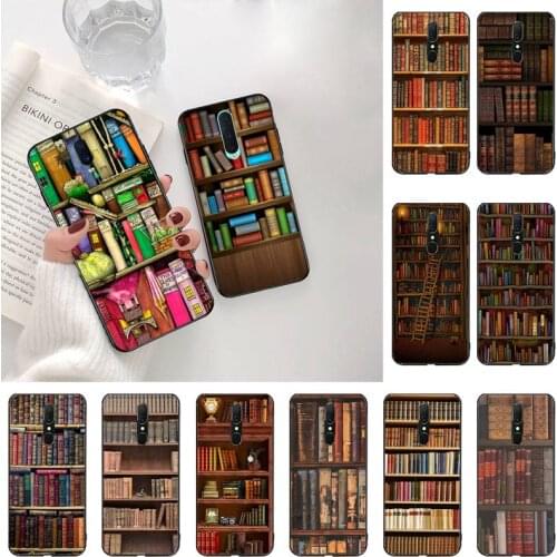 YJZFDYRM Retro Book Shelf Bookshelf Luxury Unique Phone Cover For Oppo A5 A9 2020 Reno2 z Renoace 3pro Realme5Pro