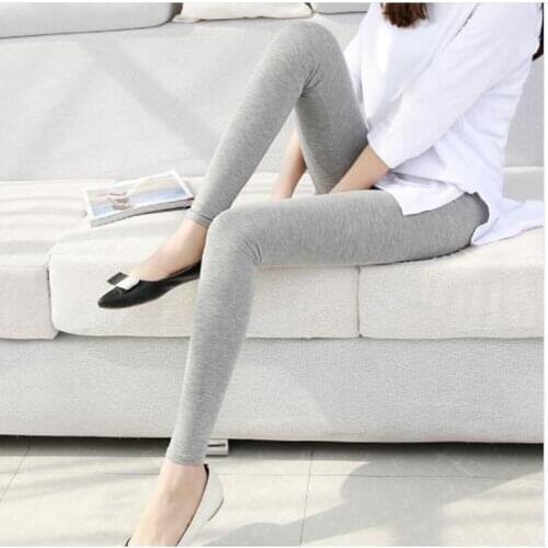 Babbytoro Solid Color Leggings 2020 Women Modal Cotton Skinny Jeggings Red Purple Pink Girl Black Grey 6XL 5XL XS Leg Pants