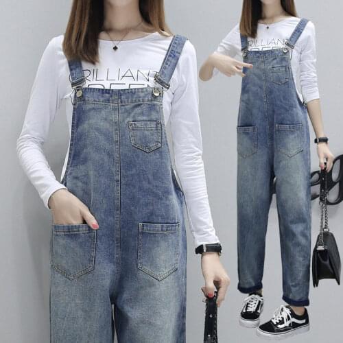 Women clothing denim fabric washed rompers vintage overalls women jumpsuits suspenders jeans women overalls female rompers