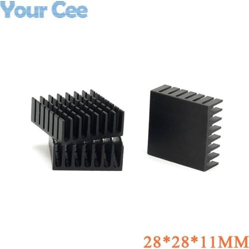 10pcs 28*28*11mm Heatsink Cooling Fin Aluminum Heat Sink Radiator Cooler Black Heatsink 28X28X11mm