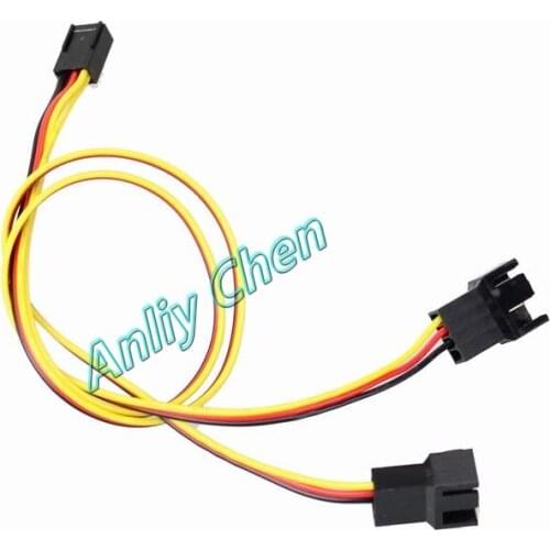 1000 Pieces lot 12V 3Pin Female to dual 3Pin Male Y-Splitter Adapter Extension Cable Wire