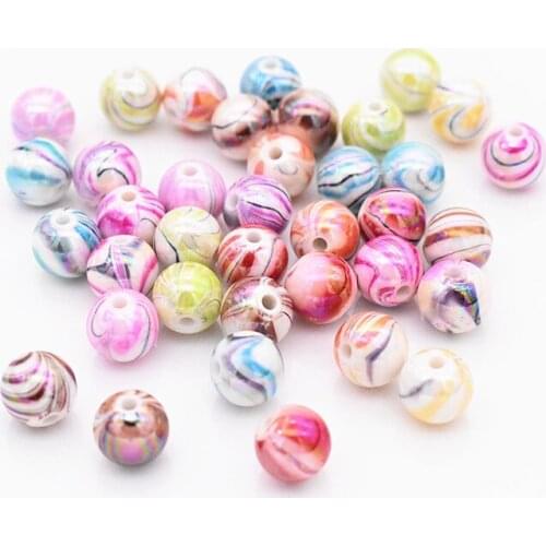 40pcs/lot 10mm Mixed Colors Acrylic Beads Loose Round Beads For Bracelet Necklace DIY Jewelry Accessories-B4-11