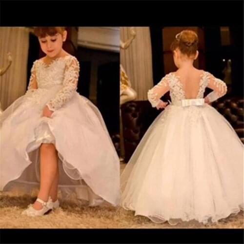 White/Ivory Flower Girl Dresses Princess Dress For Weddings Party Lace First Communion Dress Special Occasion Pageant Dress