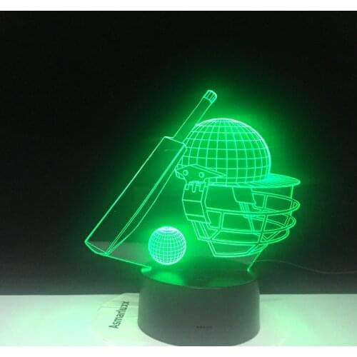 Baseball 3D Acrylic Night Light USB Sleep Light Fixture 3AA Battery Power Table Lamp Bedroom Decor Kids Gift