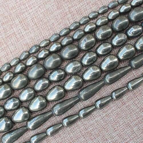 Natural Pyrite Water Drop Loose Beads 15inch per strand,For DIY Jewelry Making !We provide mixed wholesale for all items