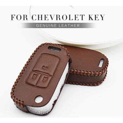 Real Leather Car Key Case Cover for Chevrolet Cruze Orlando Aveo Onix Lacetti Tahoe Spark Trax Equinox Key Chain Accessories