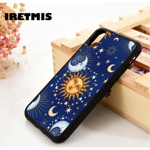 Iretmis 5 5S SE 2020 6 6S TPU Silicone Rubber Phone Case Cover for iPhone 7 8 Plus X Xs 11 12 MINI Pro Max XR Vintage Nightsky