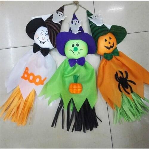 DHL 100Pcs Ghost Hanging Decoration Pumpkin head Toy Craft Gift Window room Hanging Decor Halloween Party Ornament