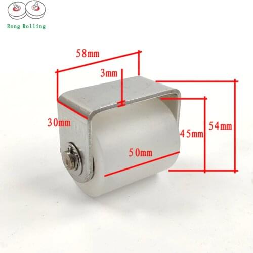 Double bearings 201 stainless steel bracket nylon rolle/pulley,nylon wheel roller nylon wheel sliding door pulley 45x50