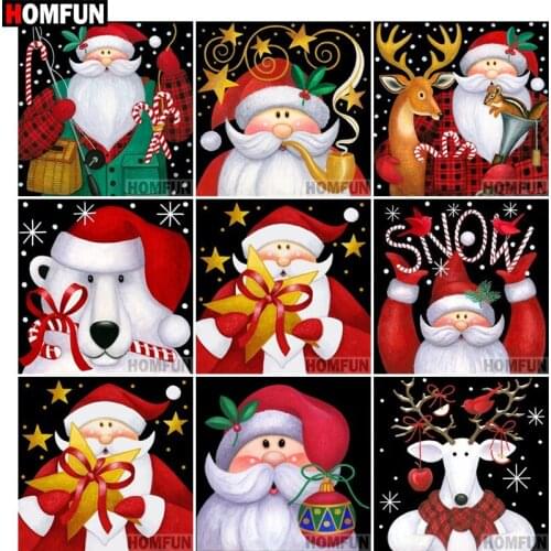 HOMFUN Christmas Card Gift Full Square/Round Drill 5D DIY Diamond Painting 3D Embroidery Cross Stitch 5D Home Decor A14450