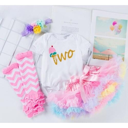 Fashion Baby Girls Clothes Set Fashion Party Birthday 0-2 Year Tops+Sock+Skirt+Headband Princess Girls Clothing Girl Baby