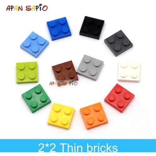 120pcs DIY Building Blocks Thin Figures Bricks 2x2 Dots Educational Creative Size Compatible With 3022 Plastic Toys for Children
