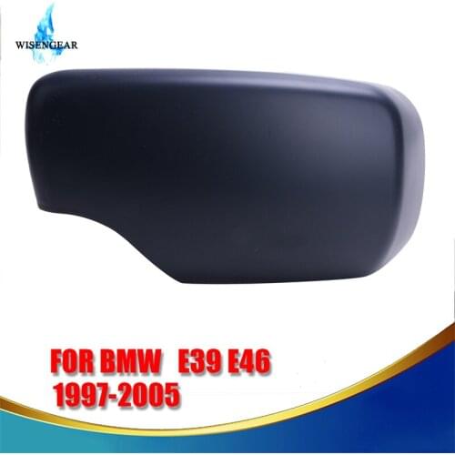 WISENGEAR Car Side Door rearview mirror cover cap housing For BMW E39 E46 525i 528i 530i 540i 1997 - 2005 Left Side Matte Black