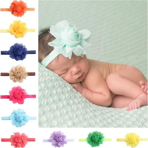 LEDAO Baby Girl Headbands Flower Hair Band Sweet Kids Hair Band Accessories Chiffon Headband Flower Headband