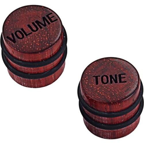 Pack of 2pcs Wood Knob Volume Tone Control Knobs for Electric Guitar Bass, Hand Polished