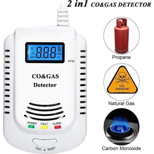 The Latest 2in1 Smart Detector Home Natural Gas/Methane/Propane/CO Alarm Leak Sensor Detector With Voice Prompt And LED Display