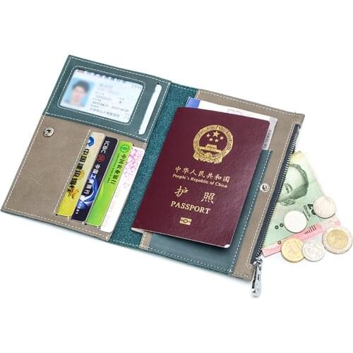 Genuine Leather Passport Cover Driver License Bag Korean Credit Card Case Car Driving Document Purse Wallet Case For Men Women