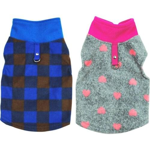 Pet Dogs Autumn Winter Thickened Vest Coat Small Medium Dogs Warm Costume With Traction Ring