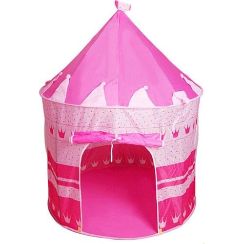 Children Castle Tent Foldable Pop Up Kids Play Tent Portable Waterproof Play House for Indoor/Outdoor, Pink