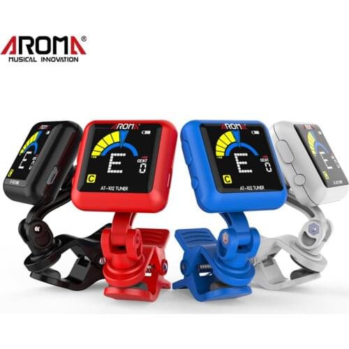 AROMA AT-102 Rechargeable Clip-On Bass Guitar Tuner For Chromatic Guitar Bass Ukulele Violin