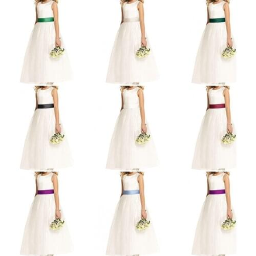 Ivory Flower Girl Dresses with Belt Tulle Kids Birthday Party Pageant Gowns Weddings Holy First Communion Elegant Dresses 2-14T