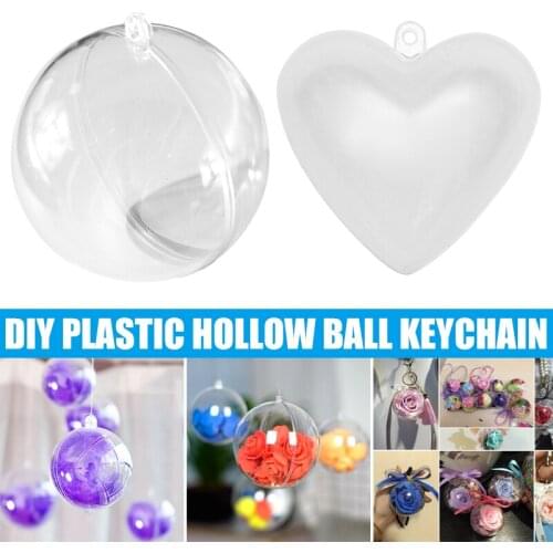 Clear Fillable Ornaments Plastic Ball DIY Pendant Keychain Decoration Supplies