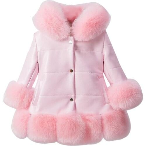 Baby girl down coat cute faux fur overcoat for 2-12yrs girls children kids Winter coat jacket thick warm outerwear costume